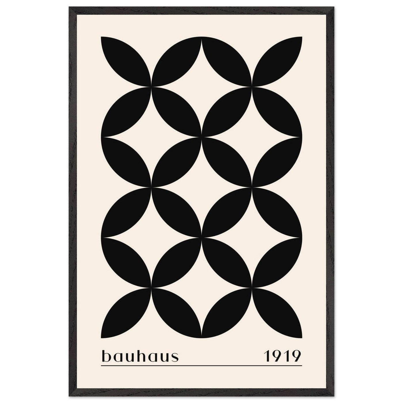 Bauhaus 1919 Black & Beige Circles - Vibrantwalls