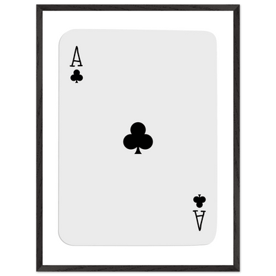 Ace of Clubs Poker Card Print - Elegant Framed Wall Art, Eco-Friendly Wood Frame & Multiple Sizes - Vibrantwalls