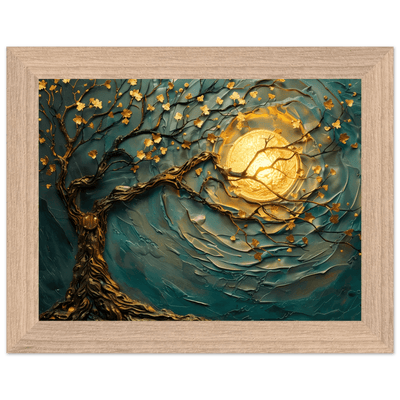 Teal Gold Tree of Life Pendant - Elegance in Nature's Design - Vibrantwalls