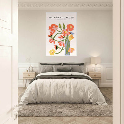 Botanical Garden Framed Poster - Abstract Floral Art Print | Warm Hues & Nature-Inspired Decor - Vibrantwalls
