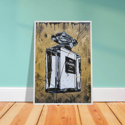 Abstract Chanel N°5 Art Print - Luxury Perfume Wall Art in Premium Mounted Frame - Vibrantwalls