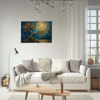 Tree of Life Jewelry - Golden Blooms & Midnight Sky Design - Vibrantwalls