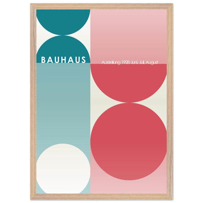 Bauhaus Retro Art Print in Teal and Coral for Unique Retro Decor - Vibrantwalls