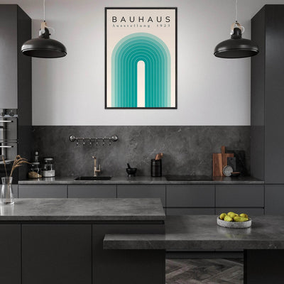Bauhaus Ausstellung 1923 Teal & Cream - Vibrantwalls
