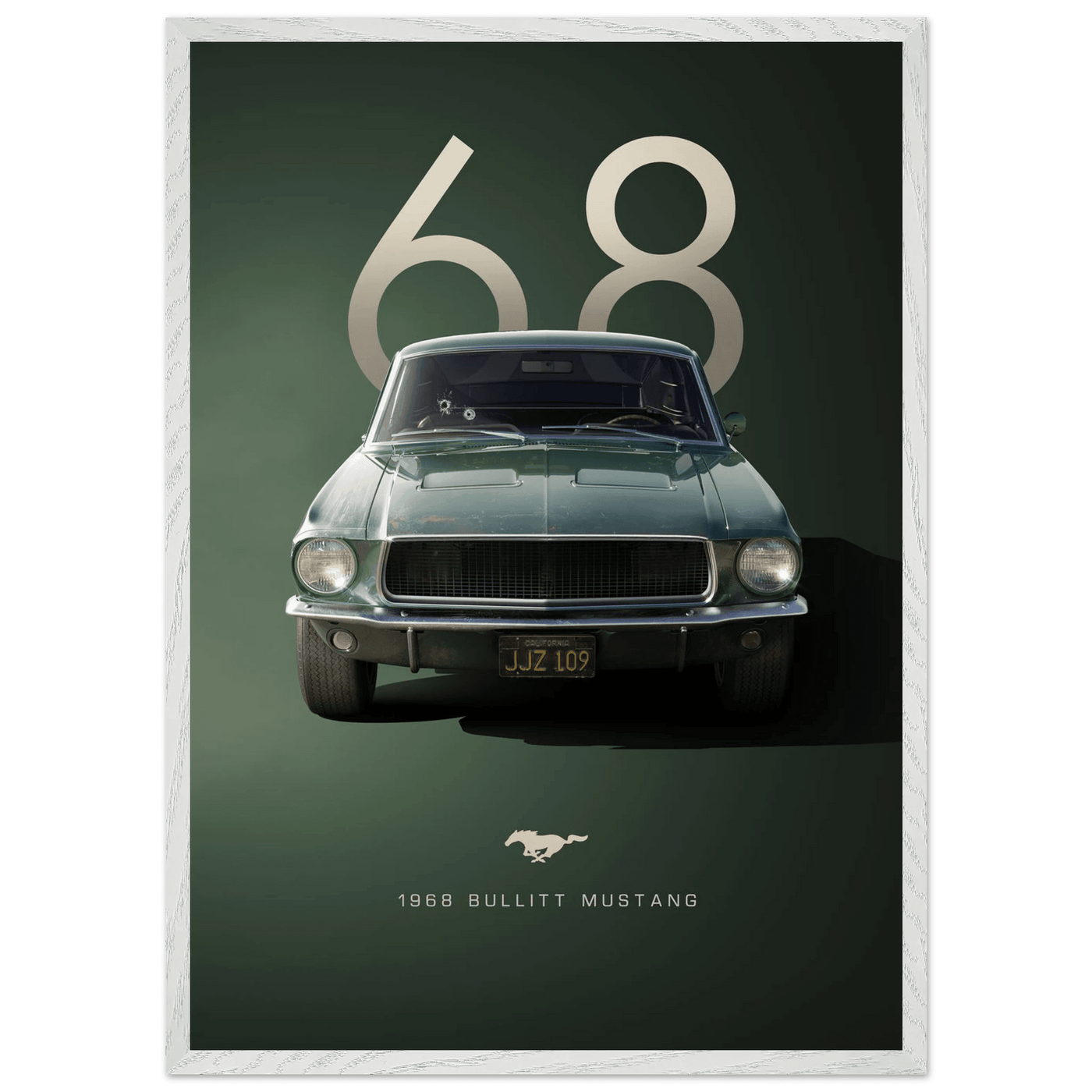 1968 Bullitt Mustang GT - 50th Anniversary Framed Poster | Iconic Automotive Art, Ready-to-Hang - Vibrantwalls