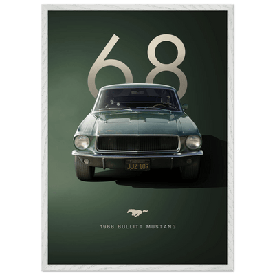 1968 Bullitt Mustang GT - 50th Anniversary Framed Poster | Iconic Automotive Art, Ready-to-Hang - Vibrantwalls