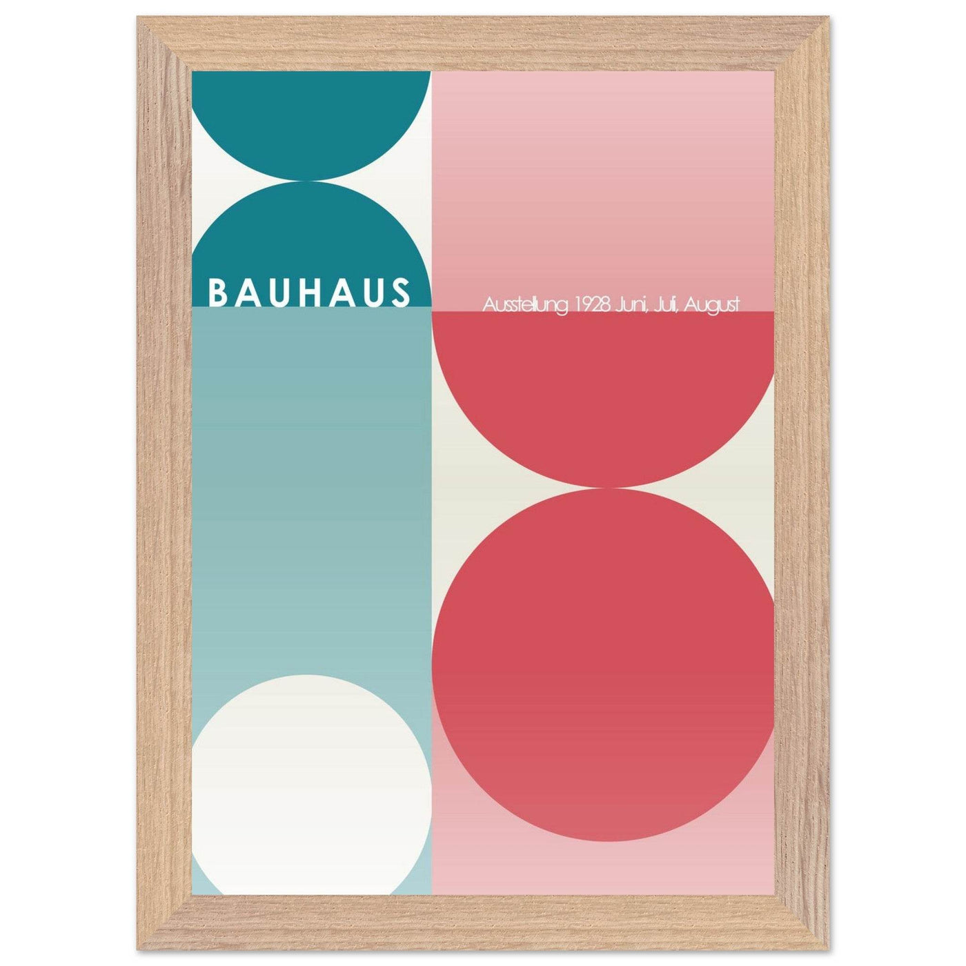 Bauhaus Retro Art Print in Teal and Coral for Unique Retro Decor - Vibrantwalls