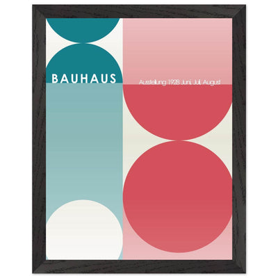Bauhaus Retro Art Print in Teal and Coral for Unique Retro Decor - Vibrantwalls