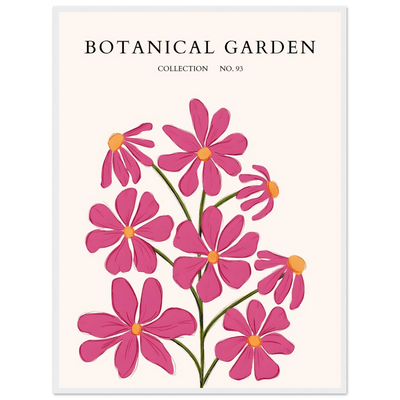 Vibrant Botanical Garden Framed Poster – Pink Cosmos & Abstract Floral Art Print | Ready-to-Hang in Various Sizes - Vibrantwalls