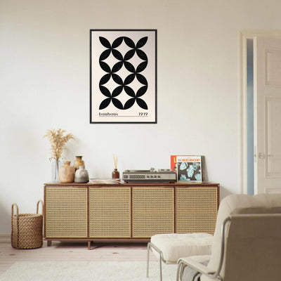 Bauhaus 1919 Black & Beige Circles - Vibrantwalls