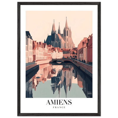Amiens France Framed Poster – Vintage Travel Wall Art with Wooden Frame - Vibrantwalls