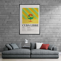 Cuba Libre Cocktail Recipe Wall Art - Vibrantwalls