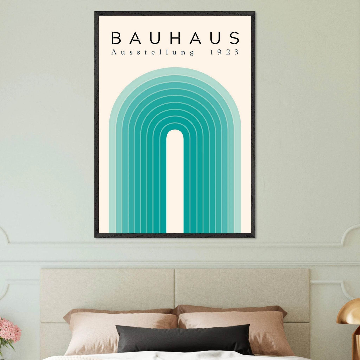 Bauhaus Ausstellung 1923 Teal & Cream - Vibrantwalls