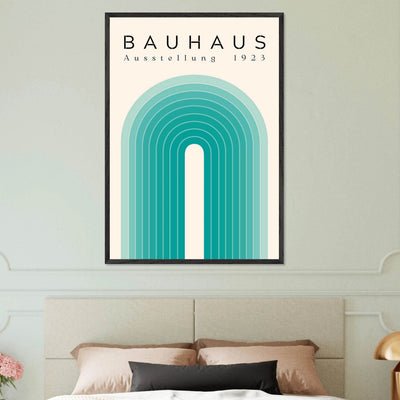Bauhaus Ausstellung 1923 Teal & Cream - Vibrantwalls