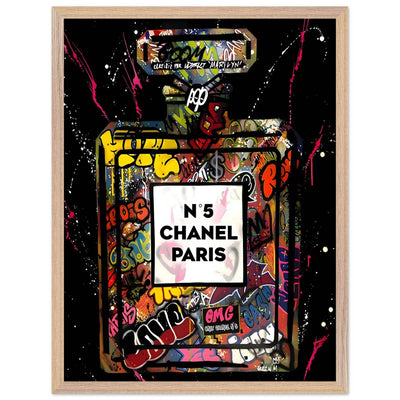 Coco Mademoiselle Chanel Perfume Pop Art Graffiti Print - Iconic Scent, Street Style Art Piece in Your Choice of Frame - Vibrantwalls