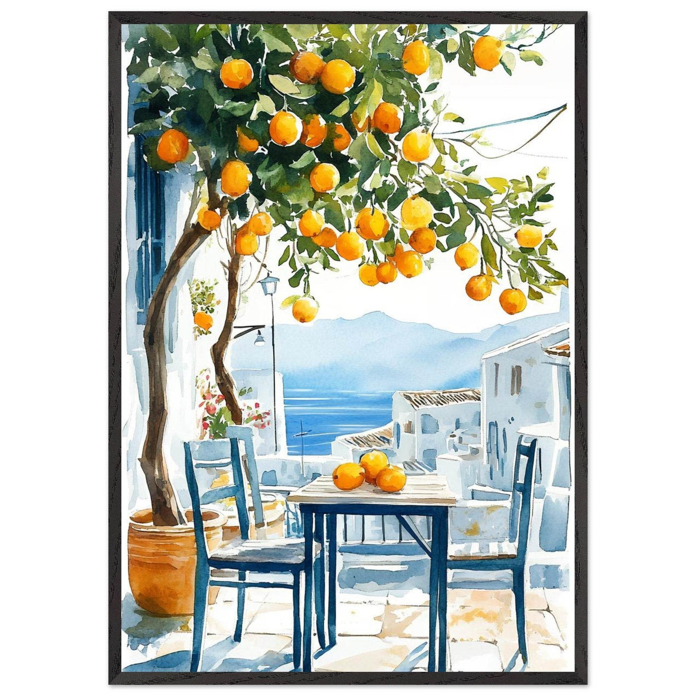 Mediterranean Lemon Tree Decor with Sea View Charm - Vibrantwalls