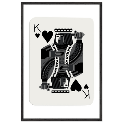 King of Spades Modern Minimalist Poker Card Art - Mounted Framed Poster, Eco-Friendly Wood Frame in Your Choice of Style - Vibrantwalls