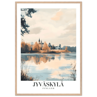 Jyväskylä Finland Framed Poster – Serene Lakeside Wall Art with Vintage-Inspired Charm & Wooden Frame - Vibrantwalls