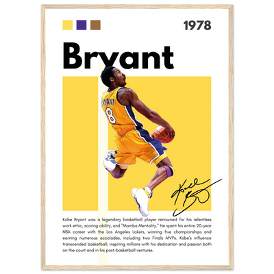Kobe Bryant Number 24 Lakers Modern Print 50x70 cm 20x28″ Wood frame Vibrantwalls