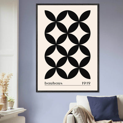 Bauhaus 1919 Black & Beige Circles - Vibrantwalls