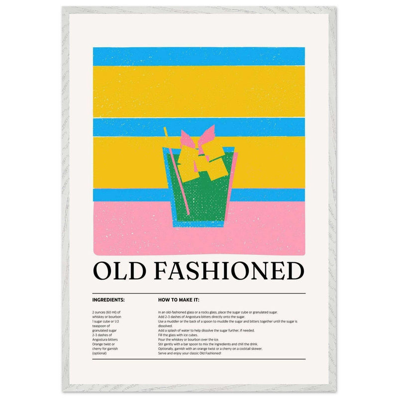 Old Fashioned Recipe Art Print Wall Art - Vibrantwalls