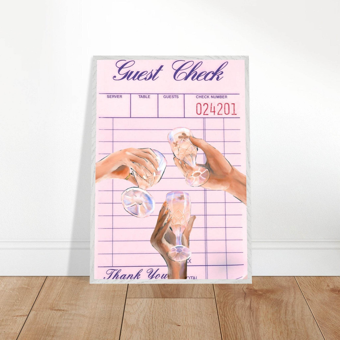 Guest Check & Crystal Glasses - Vibrantwalls