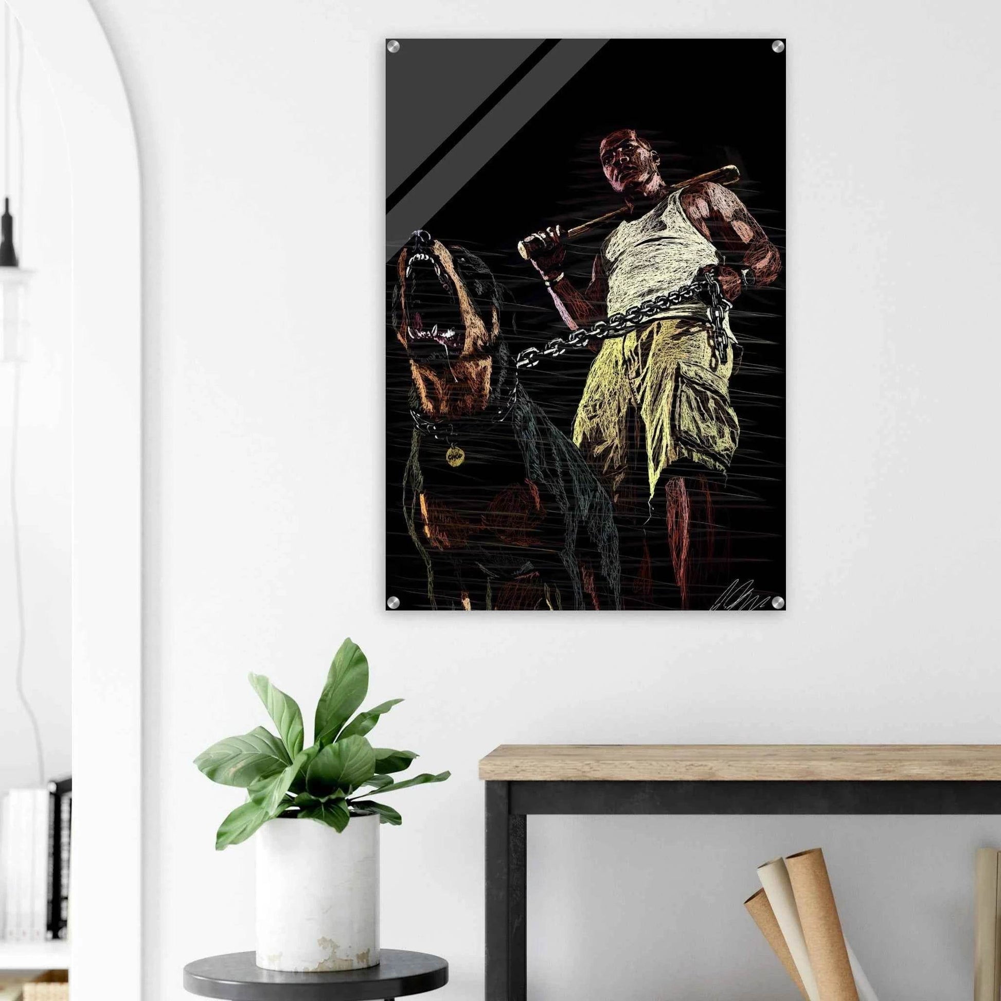 Connor McGregor & Rottweiler Sketch Acrylic Print – Dynamic, Modern, Conversation-Starting Wall Art - Vibrantwalls