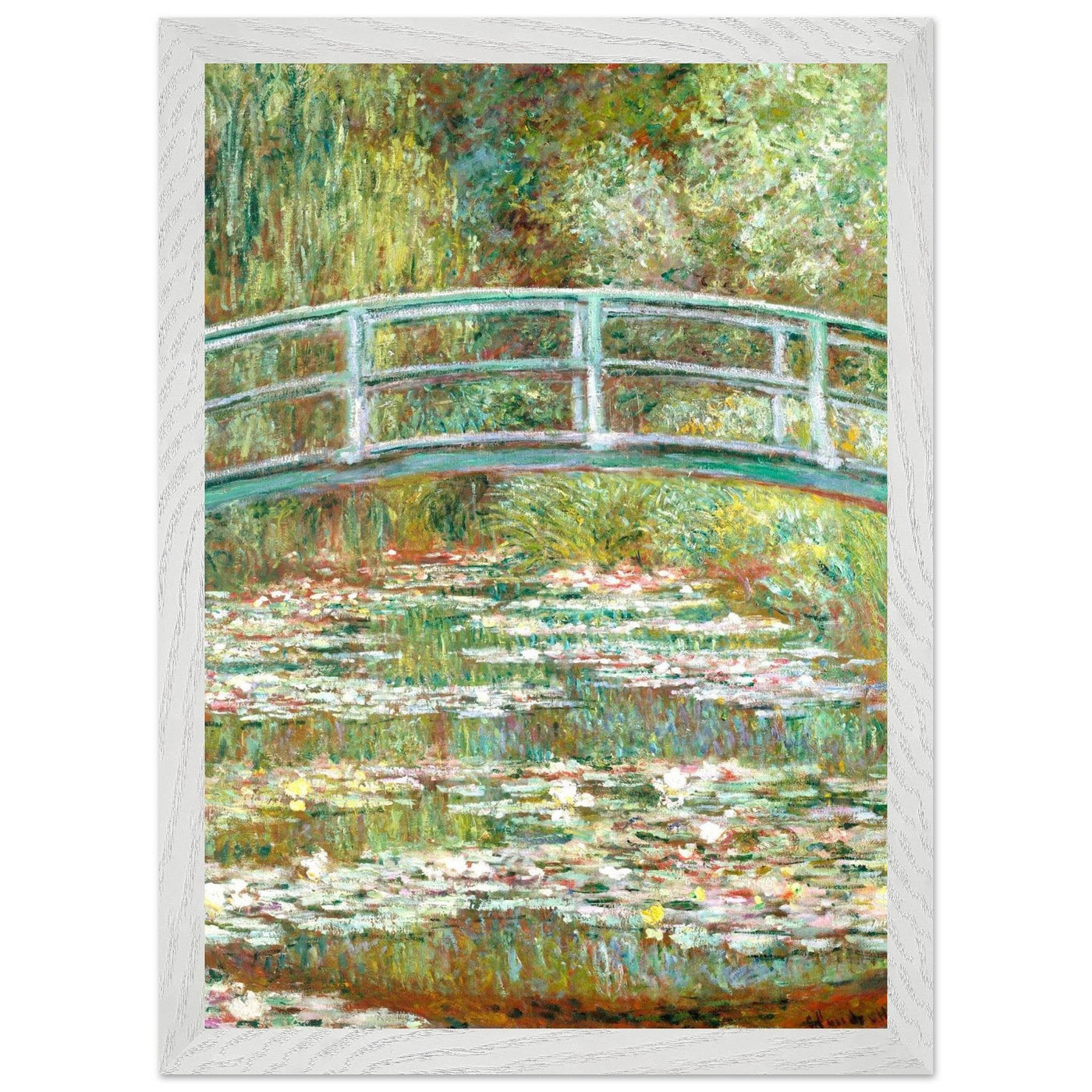 Bridge Over a Pond Art Print - Water Lilies Decorative Artwork for Your Space - Vibrantwalls
