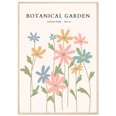 Botanical Garden Framed Poster – Whimsical Pastel Floral Art Print | Ready-to-Hang Wall Decor - Vibrantwalls