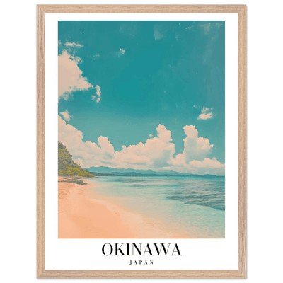 Okinawa Japan Framed Poster – Vintage Beach Travel Wall Art with Wooden Frame - Vibrantwalls