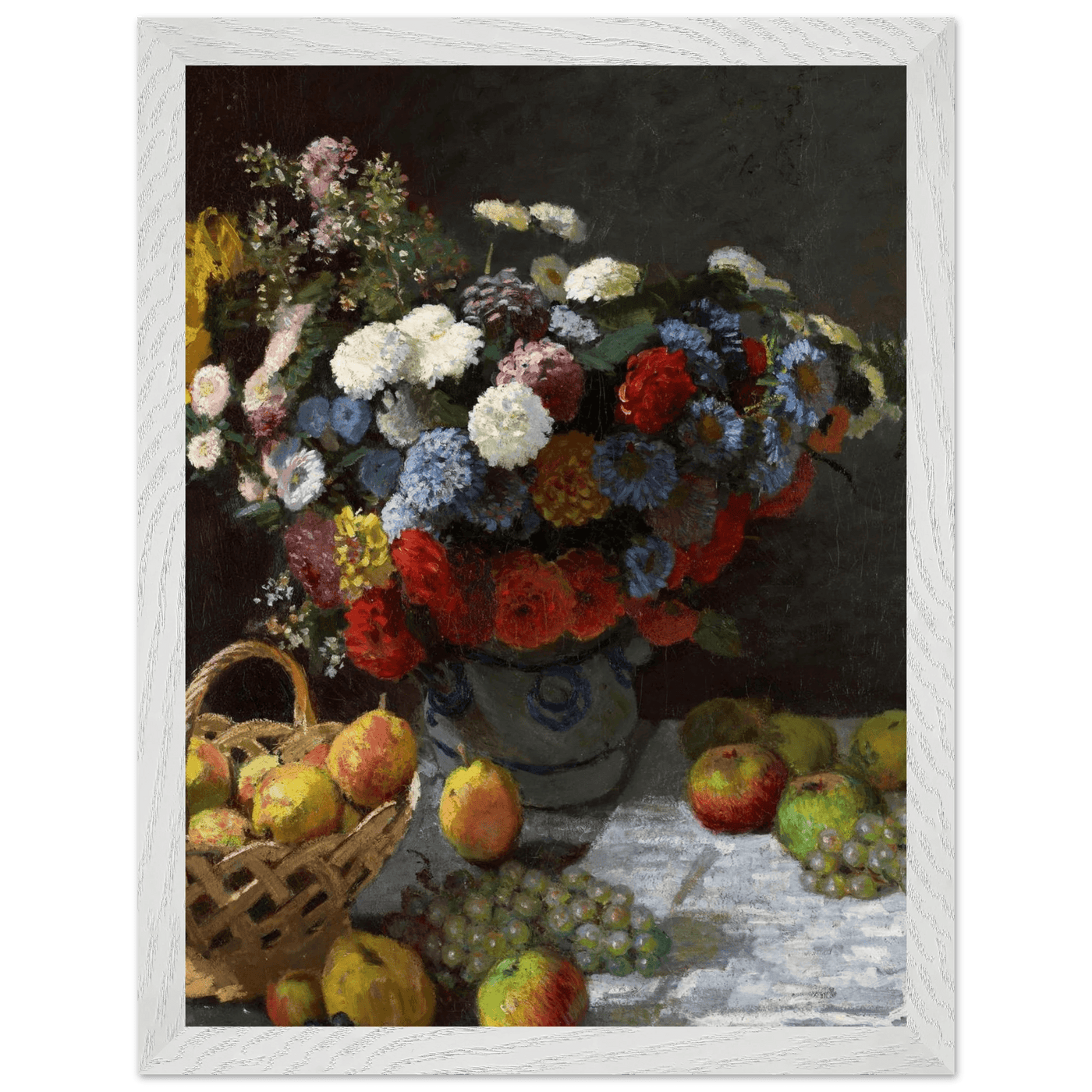 Still Life Wall Art Print of Flowers and Fruit for Elegant Home Decor - Vibrantwalls