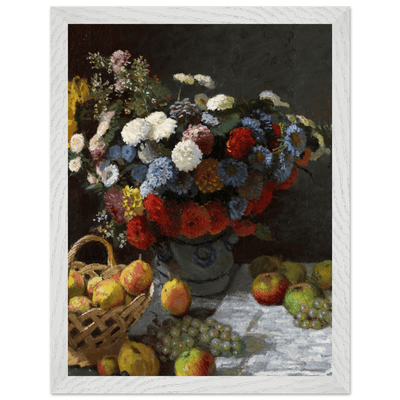 Still Life Wall Art Print of Flowers and Fruit for Elegant Home Decor - Vibrantwalls