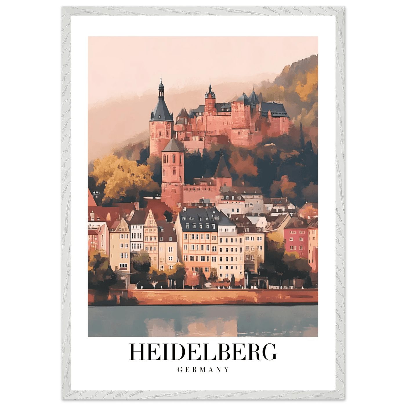 Heidelberg Germany Framed Poster – Vintage Travel Wall Art in Warm Autumn Hues - Vibrantwalls
