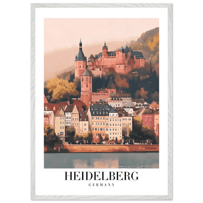 Heidelberg Germany Framed Poster – Vintage Travel Wall Art in Warm Autumn Hues - Vibrantwalls