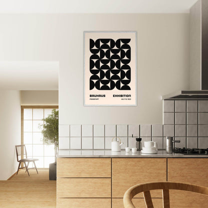 Bauhaus Black Beige Geometric Movement Design Poster Wall Art - Vibrantwalls