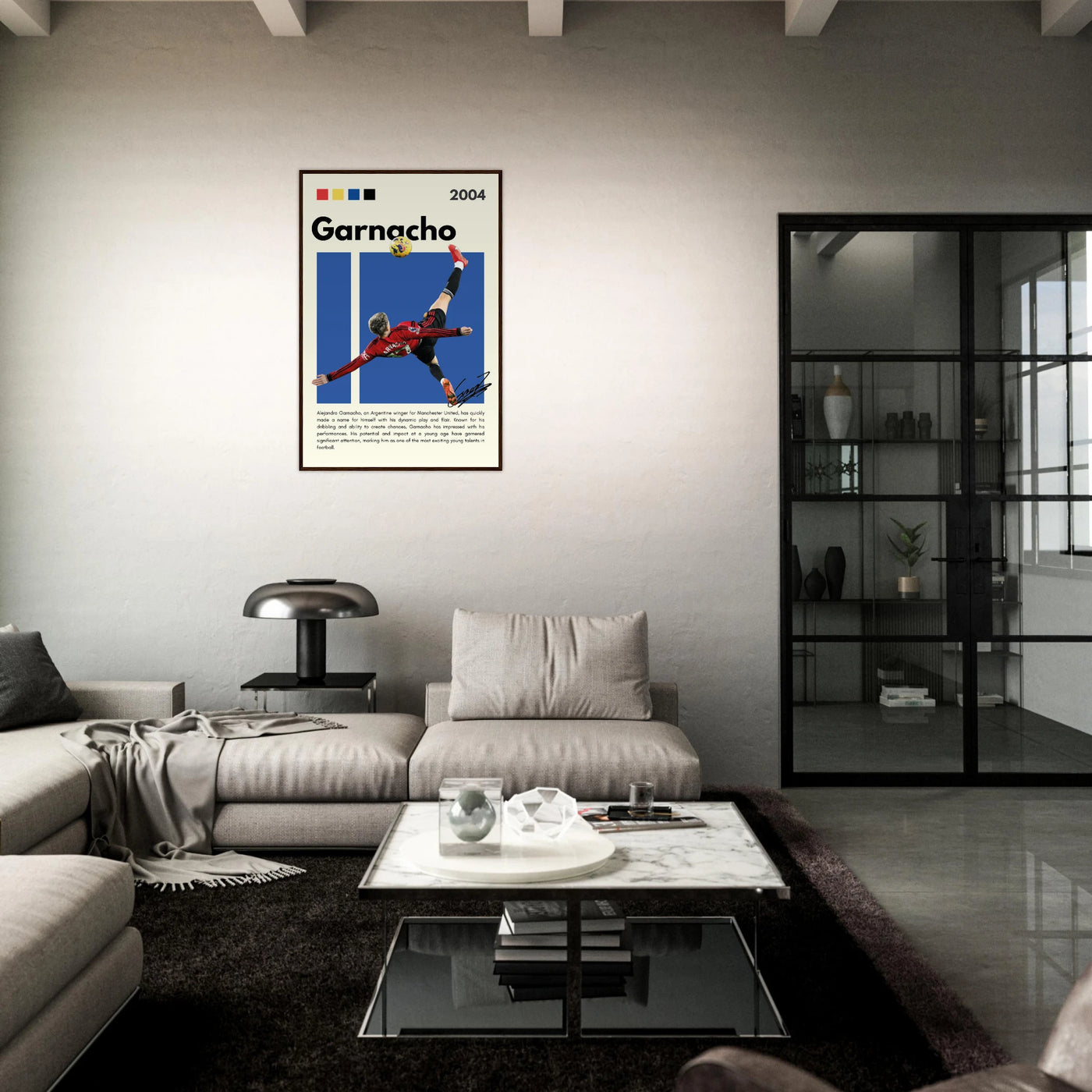 Alejandro Garnacho Manchester United Dynamic Football Poster Vibrantwalls