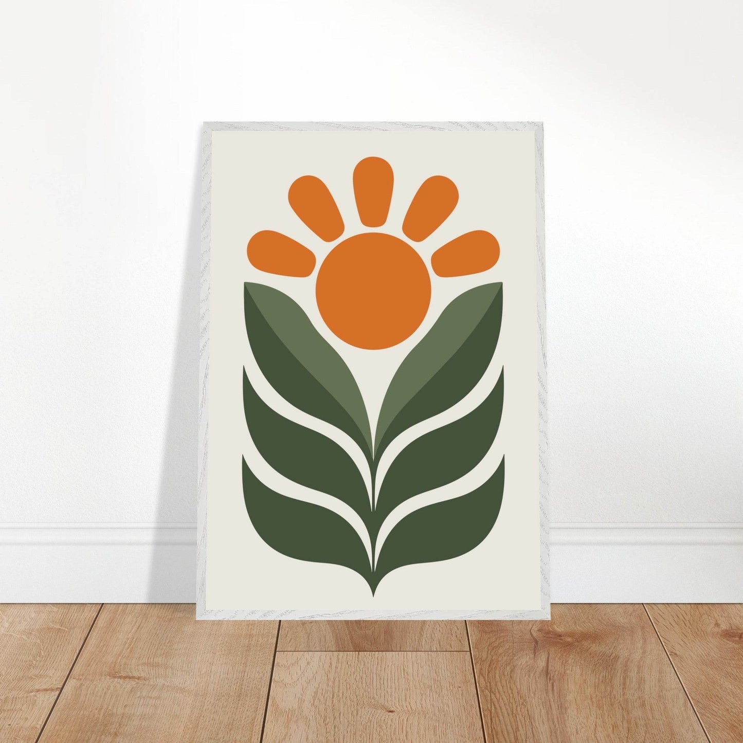 Boho Sun Leaves Nature Abstract Wall Art - Vibrantwalls