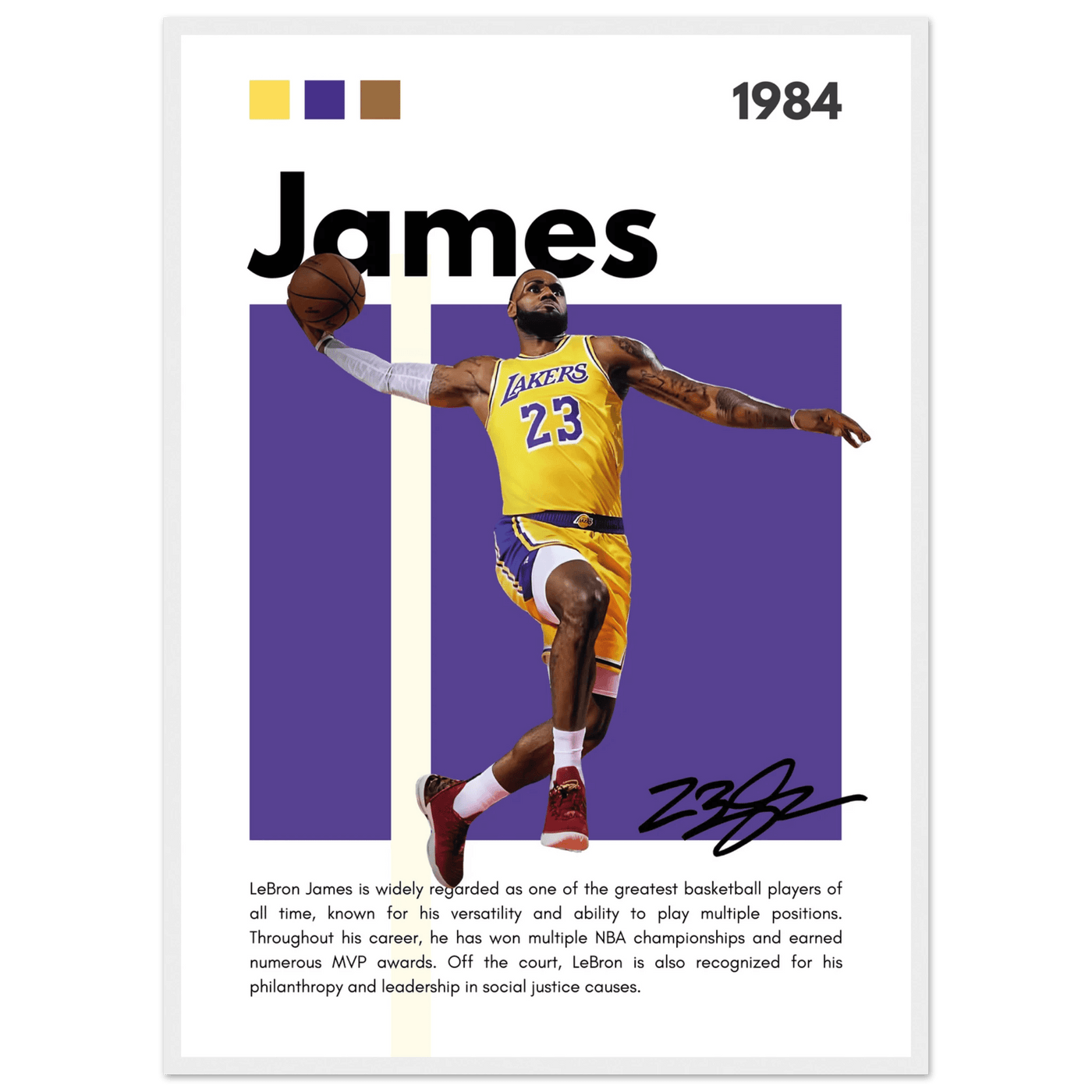 LeBron James Lakers Championship Vintage Art Print - Vibrantwalls