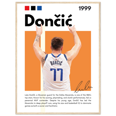Luka Dončić El Matador Mavericks Framed Poster 60x80 cm 24x32″ Wood frame Vibrantwalls