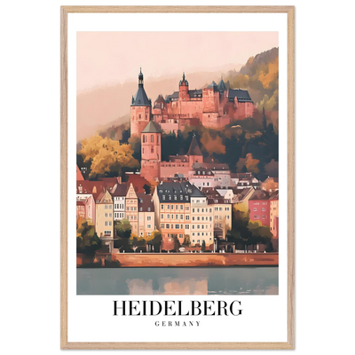 Heidelberg Germany Framed Poster – Vintage Travel Wall Art in Warm Autumn Hues - Vibrantwalls