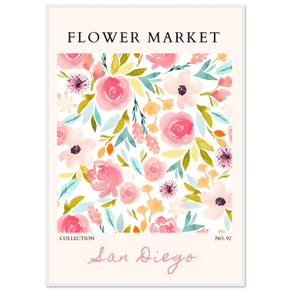 San Diego Flower Market Watercolor Floral Various Sizes - Wall Art - Vibrantwalls