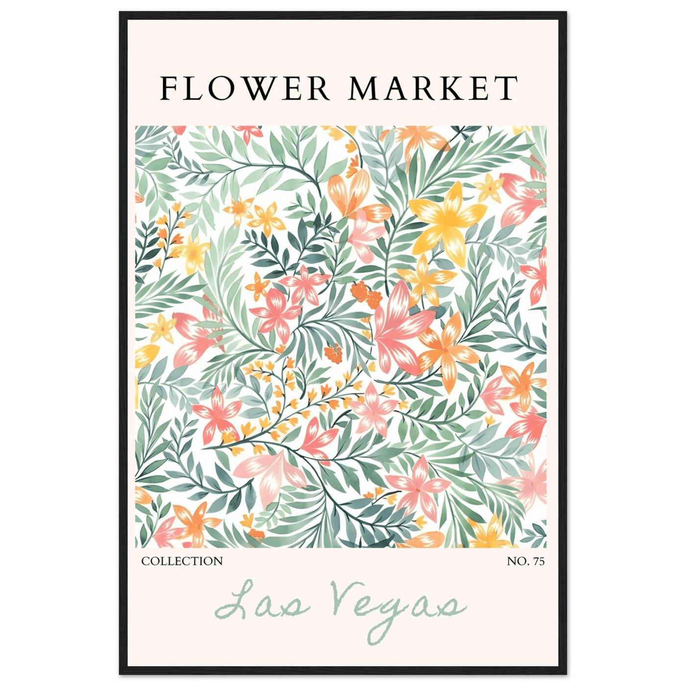 Flower Market Collection Framed Poster – Las Vegas Botanical Bliss Print | Ready-to-Hang Floral Art - Vibrantwalls