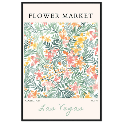 Flower Market Collection Framed Poster – Las Vegas Botanical Bliss Print | Ready-to-Hang Floral Art - Vibrantwalls