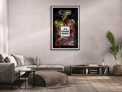 Coco Mademoiselle Chanel Perfume Pop Art Graffiti Print - Iconic Scent, Street Style Art Piece in Your Choice of Frame - Vibrantwalls