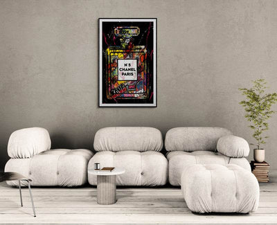 Coco Mademoiselle Chanel Perfume Pop Art Graffiti Print - Iconic Scent, Street Style Art Piece in Your Choice of Frame - Vibrantwalls