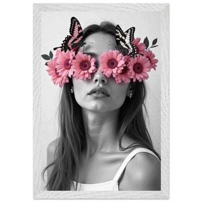 Woman With Flowers Decor - Elegant Floral Art for Home Decor - Vibrantwalls
