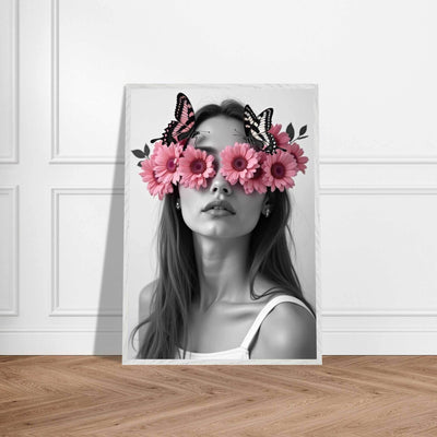 Woman With Flowers Decor - Elegant Floral Art for Home Decor - Vibrantwalls