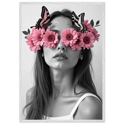 Woman With Flowers Decor - Elegant Floral Art for Home Decor - Vibrantwalls