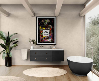 Coco Mademoiselle Chanel Perfume Pop Art Graffiti Print - Iconic Scent, Street Style Art Piece in Your Choice of Frame - Vibrantwalls