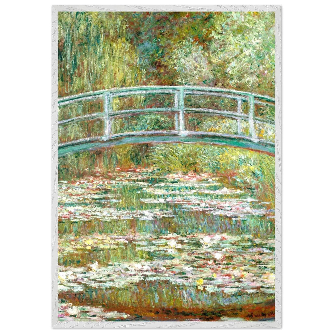 Bridge Over a Pond Art Print - Water Lilies Decorative Artwork for Your Space - Vibrantwalls